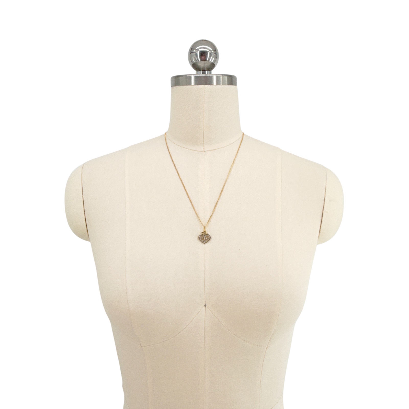 Virgins Saints & Angels Vsa Sacred Heart Logo Charm Necklace In Gold — image 5 of 7